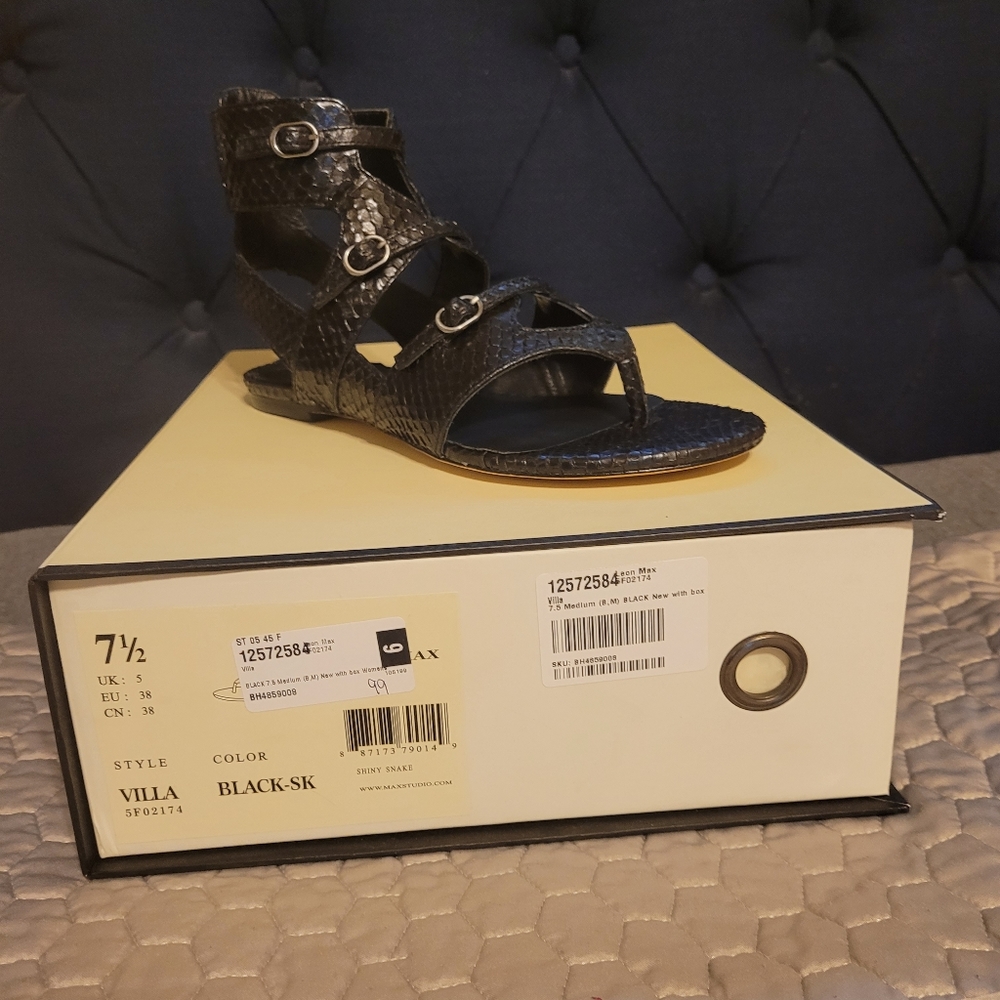 Black Gladiator Sandal by Leon Max*NWT*